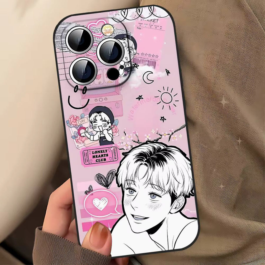 B-BJ A-Alex Handyhülle Comics Schwarz Passend für iPhone 17, 16, 15, 14, 13, 11 Pro Max Plus X Xr Xs Max 13 Mini mit Bilibili Design - Bild 3