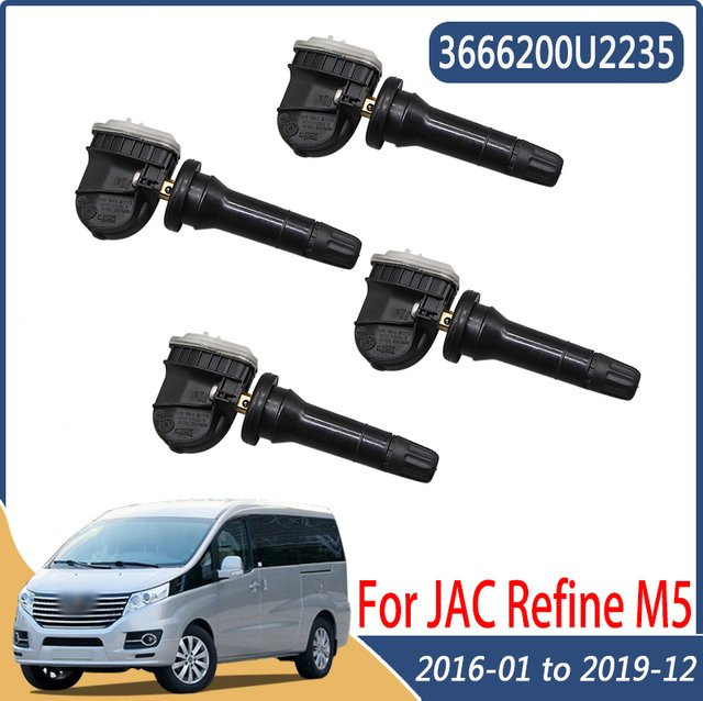 GANGLE Reifendruckkontrollsystem TPMS 433 MHz für JAC Refine S7 M5 S3, 4 Stück, Schwarz - Bild 1