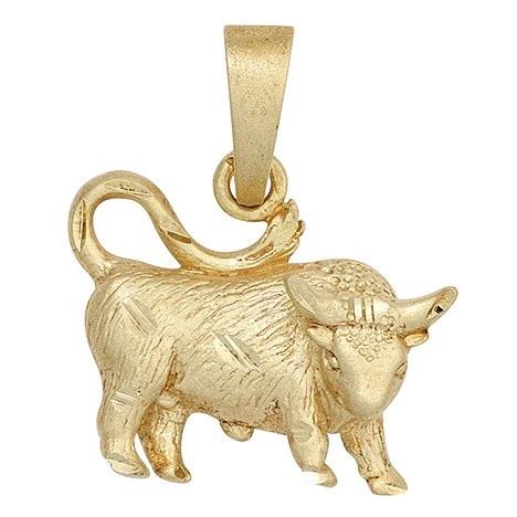 Colfem Anhänger Sternzeichen Stier, 925 Silber, gold vergoldet, matt - Bild 1