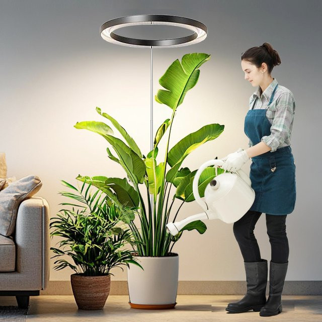 Aesyzo LED Pflanzenwachstumslicht mit Vollspektrum, höhenverstellbar und Timer, Schwarz - Bild 1