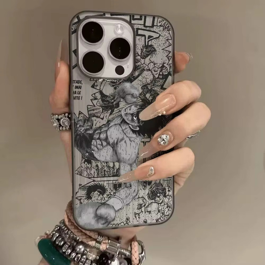 Hajime no Ippo Anime Handyhülle mit gewelltem Design für iPhone 11 12 13 14 15 16 17 Pro Max Plus, transparent multicolor - Bild 5