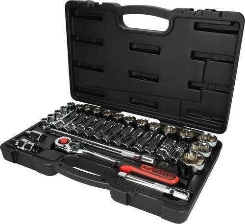 KS Tools CHROMEplus Steckschlüssel-Satz 1/2 Zoll, 35-teilig, Silber - Bild 1