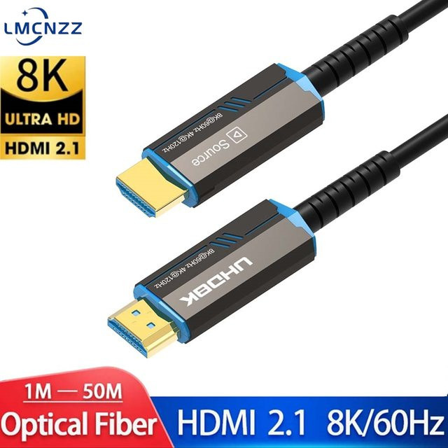 lmcnzz HDMI 2.1 Glasfaserkabel Ultra HD High Speed 48Gbps für 4K und 8K in Schwarz - Bild 1