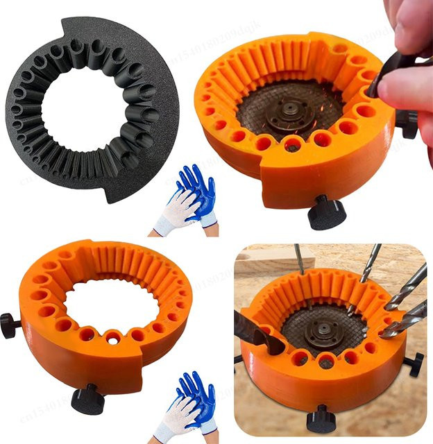 Mehrzweck Bohrer Schleif und Polierwerkzeug Set mit Schleifspitzen für Winkelgetriebe in Orange, 2-13mm - Bild 1