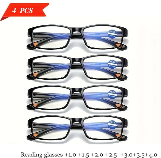 DIXSG Lesebrille Damen, Vollrand, rechteckig, Kunststoff, schwarz - Bild 1