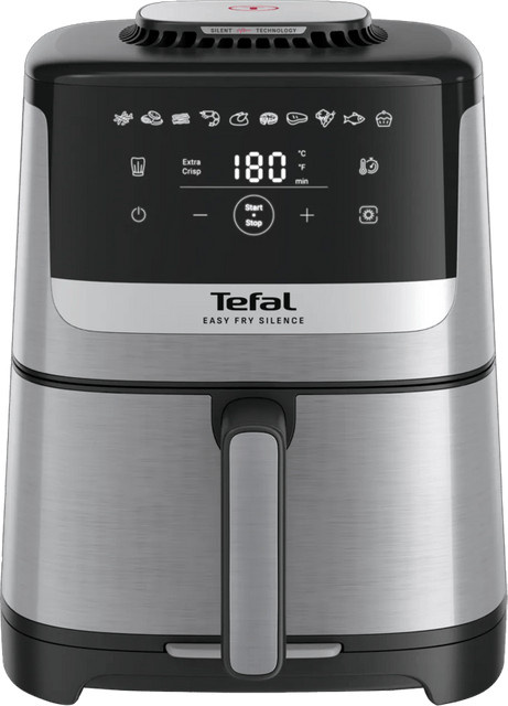Tefal Easy Fry Silence EY552D Heißluftfritteuse in Silber mit Edelstahlgehäuse und spülmaschinenfesten Teilen - Bild 1