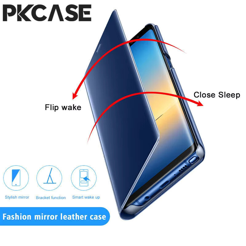 PKCASE Smart Mirror Flip Handyhülle in Silber für Samsung Galaxy S26 S25 S24 S23 Ultra FE Plus und A57 A37 A27 A17 A07 - Bild 3