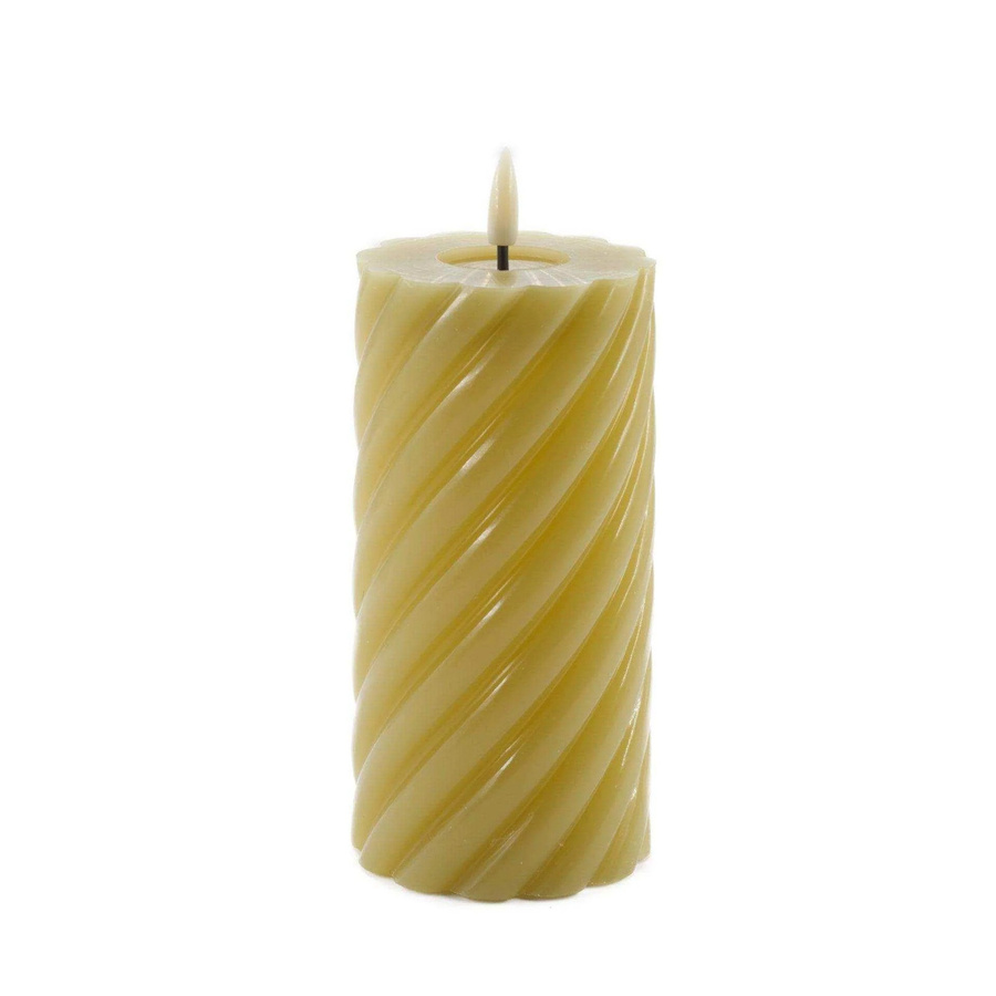 Mansion Swirl LED-Kerze Moos Grün mit Flicker-Effekt, Höhe: 15 cm, Durchmesser: 7,5 cm - Bild 1