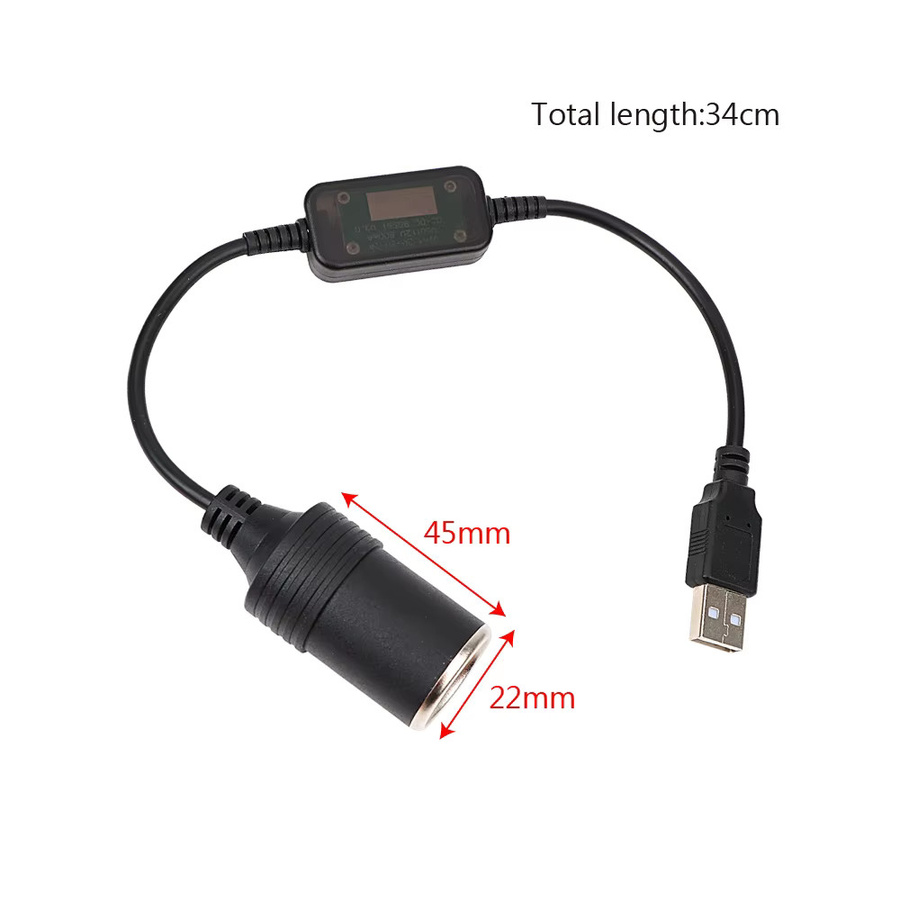USB-C Konverter-Adapter für kabelgebundene Controller, USB 5V auf 12V mit Kabel, Schwarz - Bild 2