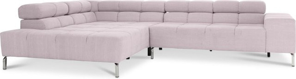Polsterecke CATELYN 2.0 LOFT in Rosa mit Stoffbezug und Armlehnen, L-Form linksseitig
