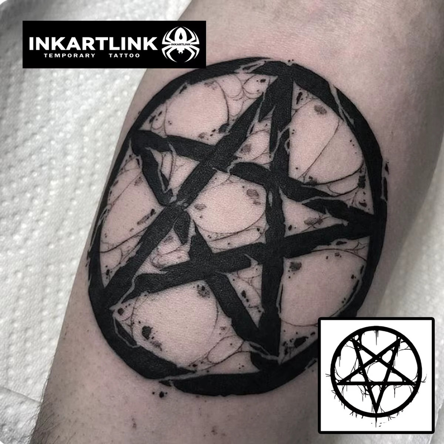 Temporäres Tattoo mit fünfzackigem Stern, wasserfest, semipermanent - Bild 2