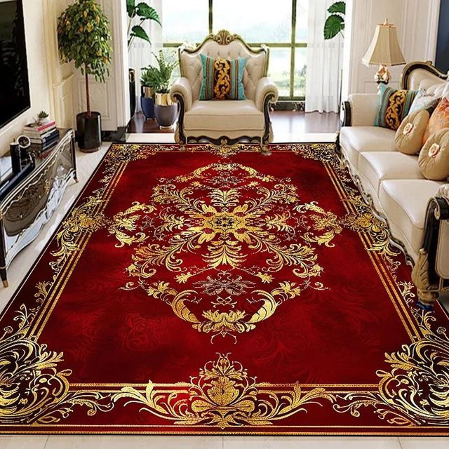 Karpetti Teppich in Rot mit floralem Retro-Design, weich und rutschfest, B/T: 200 x 300 cm - Bild 1
