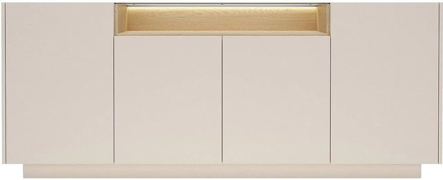 Vente-unique Sideboard Alivento Modern in Beige mit integrierter Beleuchtung und gehärtetem Glas - Bild 1