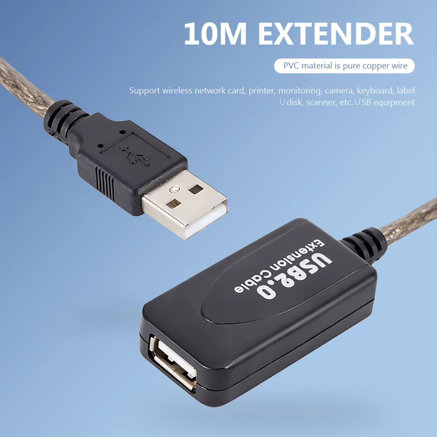 Congdi USB 2.0 Verlängerungskabel mit aktivem Repeater, High Speed Adapter Männlich zu Weiblich für PC und Laptop - Bild 4