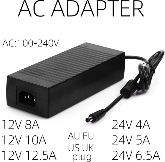 Netzteil AC 100-240V zu DC 12V 24V LED Streifen Adapter Transformator in Schwarz - Bild 1