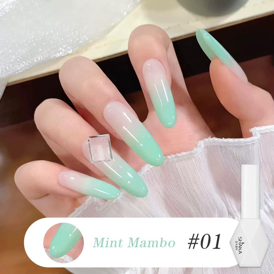MISS SHAKA Gel-Nagellack Mint Mambo, 12 ml, Milchig-Blaugrün, Glänzend - Bild 4