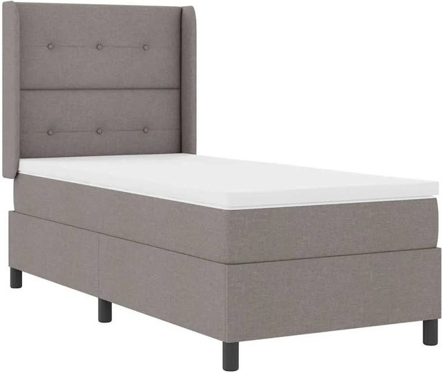 vidaXL LED Boxspringbett mit Matratze in Taupe, B/T/H: 100 x 200 x 103 cm - Bild 1