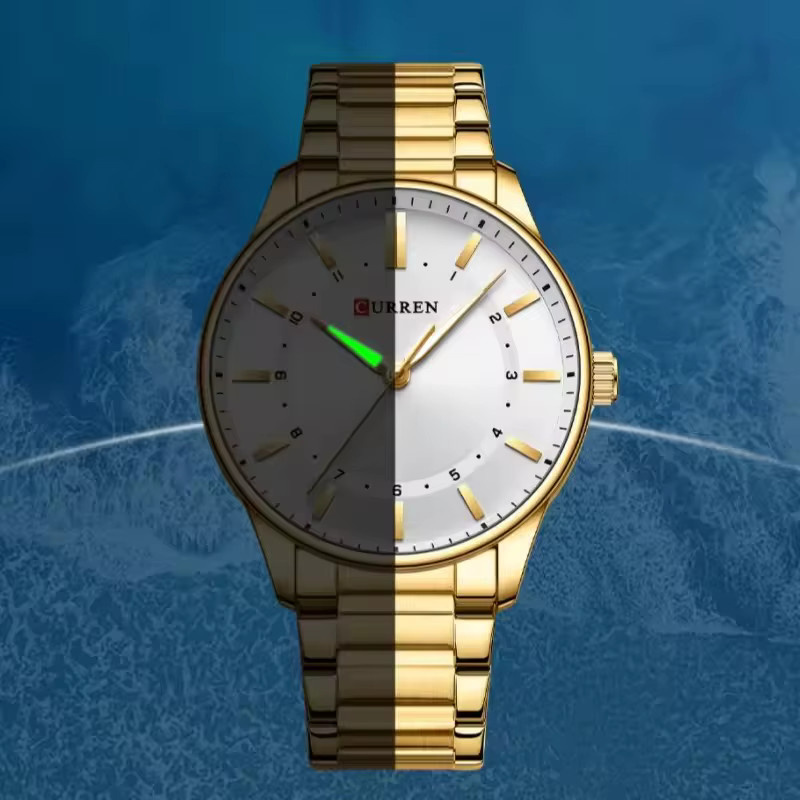 CURREN Armbanduhr Quarz, Edelstahl, Gold, Herren - Bild 1