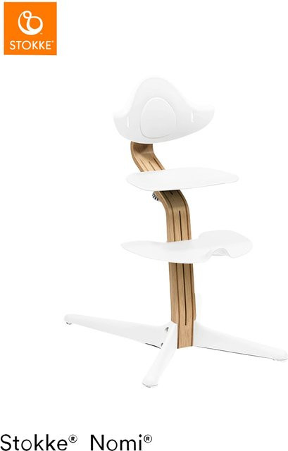Stokke Nomi Bundle Hochstuhl Eiche mit Newbornset und Babyset in Weiss - Bild 1
