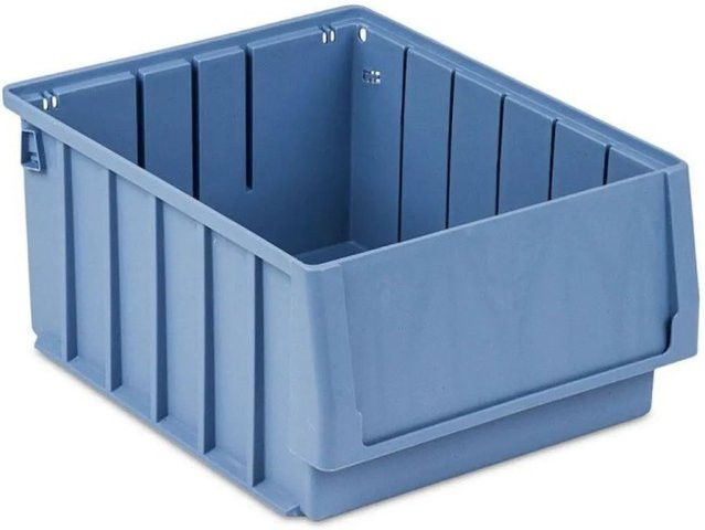 PROREGAL Sichtlagerkasten Sortimentsbox mit Etikett und Schutzhaube, Hellblau, H x B x T: 14 x 23,4 x 30 cm - Bild 1