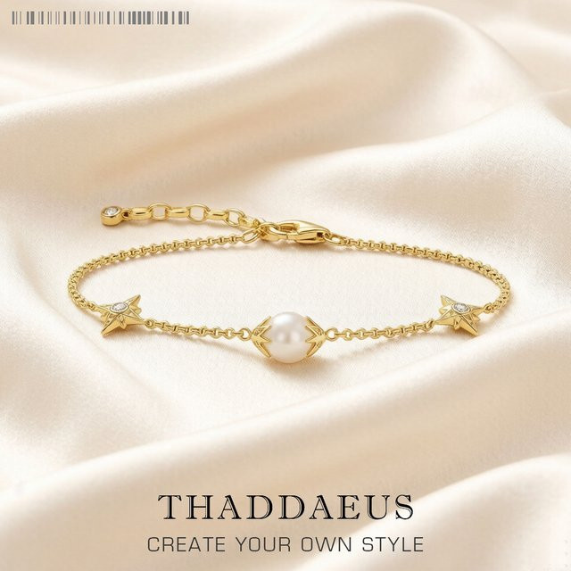 Thaddaeus Armband, Perle, Sterne, Sterling Silber, Damen - Bild 1