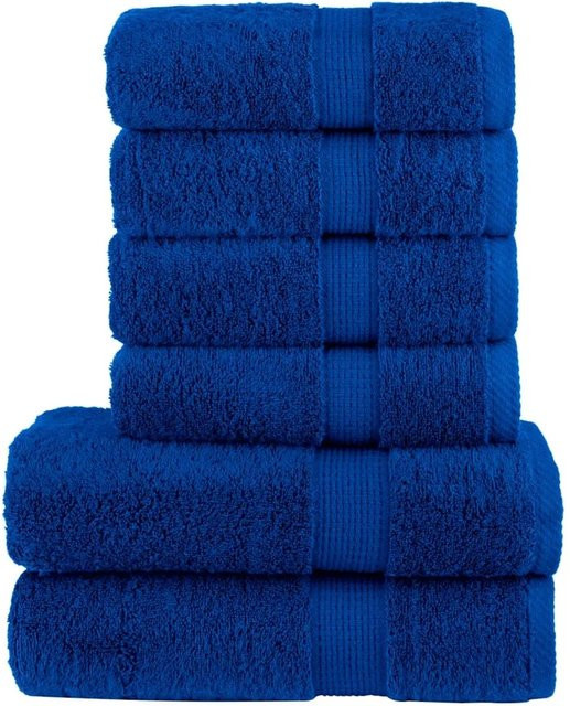 vidaXL 6-teiliges Premium-Handtuch-Set aus 100% Baumwolle in Blau mit 600 g/m2 - Bild 1