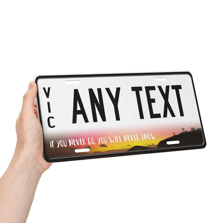 Personalisiertes australisches Wandschild Hello Young aus Aluminium in Weiß mit Tasmania-Design als dekoratives Element - Bild 2