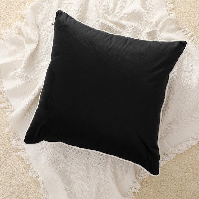 Luxus Kissenbezug aus holländischem Samt von JMG Clothing in Schwarz-Weiß, B/H: 50 x 30 cm - Bild 1