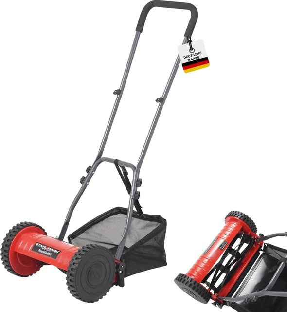 STAHLMANN Spindelmäher RoyalCut 30 Rasenmäher mit Fangkorb in Rot und 4-stufiger Schnitthöheneinstellung - Bild 1