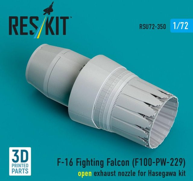 Hasegawa F-16 Fighting Falcon, Open exhaust nozzle, 3D Printed - Bild 1
