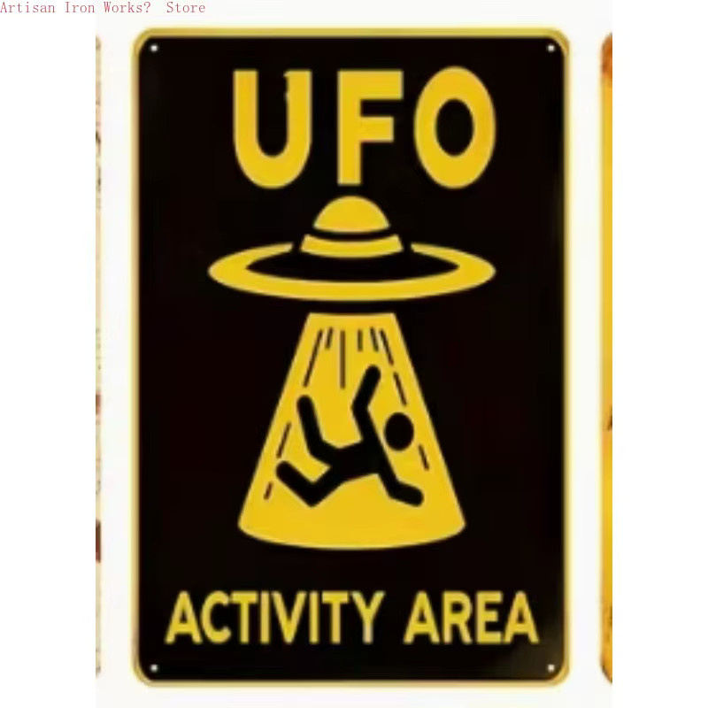 Potdemiel Vintage UFO Metallblechschild Alien Wanddekoration, B/H: 30 x 20 cm - Bild 2