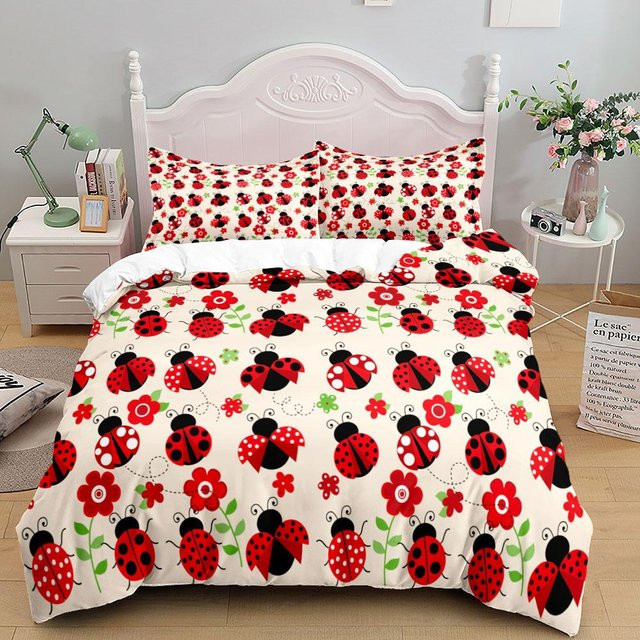 Bettwäsche Set Your Warm Home mit Sterne und Insekten Design, Mikrofaser, Mehrfarbig, B/H: 135 x 200 cm - Bild 1