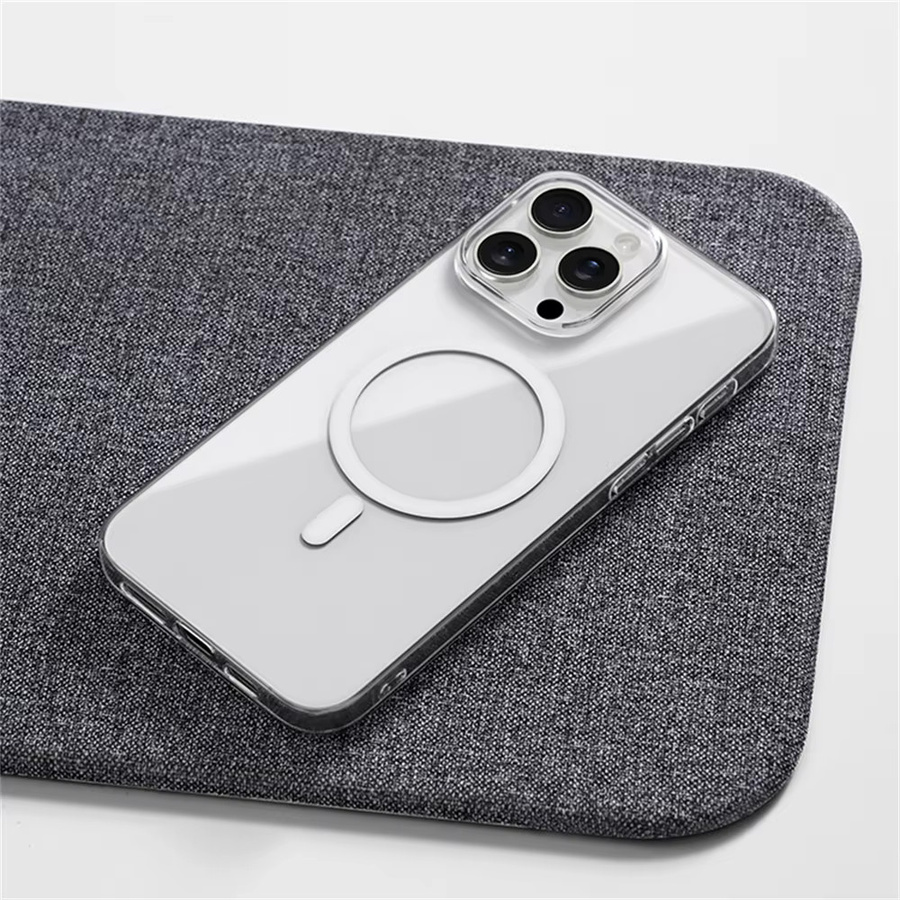 YUEDESHENG Magnetische Schutzhülle für iPhone 12 bis iPhone 17 Pro Max, Ultradünne Transparente PC Hülle mit MagSafe Kompatibilität, Farbe: Transparent/Schwarz - Bild 2