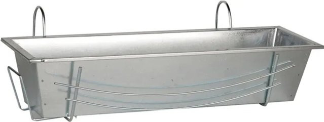 Blumenkasten aus Zink mit Halterung in Silber für den Outdoor-Bereich, B/T/H: 60 x 18 x 27 cm - Bild 1