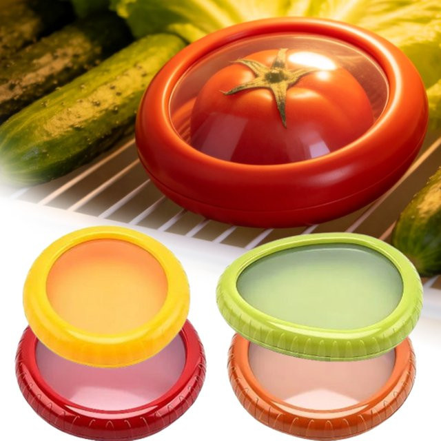 Fresh Pod Kitchen Wiederverwendbare Silikon Frischhalteboxen für Obst und Gemüse, Multicolor, Anti-Oxidations-Schutz für deinen Kühlschrank - Bild 1