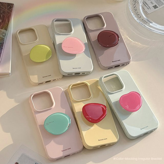 KASONPAI Stoßfeste Handyhülle im koreanischen Design mit Halterung für iPhone 13 bis iPhone 17 Pro Max - Bild 1