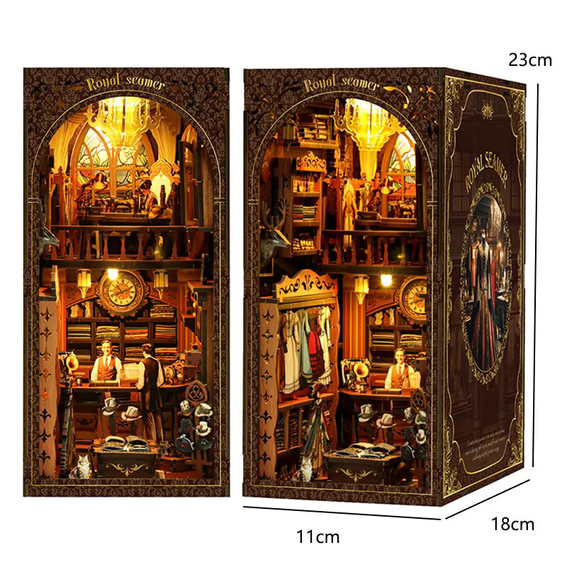 Zuuton Königliche Schneiderei Buch Nook, 3D Puzzle, Holz, mit LED Licht - Bild 2