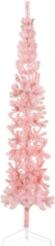Künstlicher Halb-Weihnachtsbaum mit Ständer von vidaxl in Rosa, Höhe: 210 cm - Bild 1