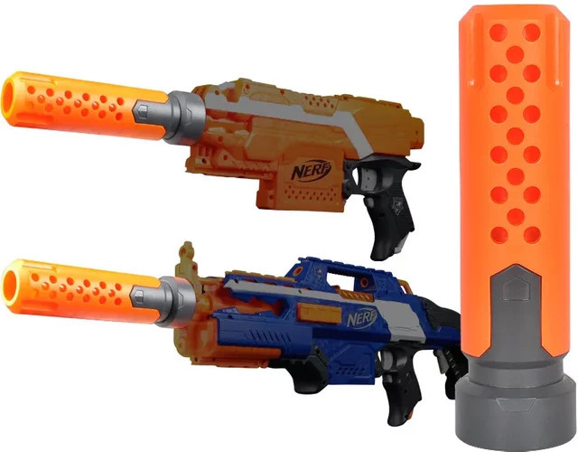 Nerf Spielzeug-Schalldämpfer-Zubehör, Orange Grau, Kunststoff, 1-teiliges Set - Bild 1