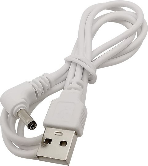 Weißes USB 2.0 Typ A auf DC 3,5x1,35mm Winkel Ladekabel für 5V Stromversorgung - Bild 1