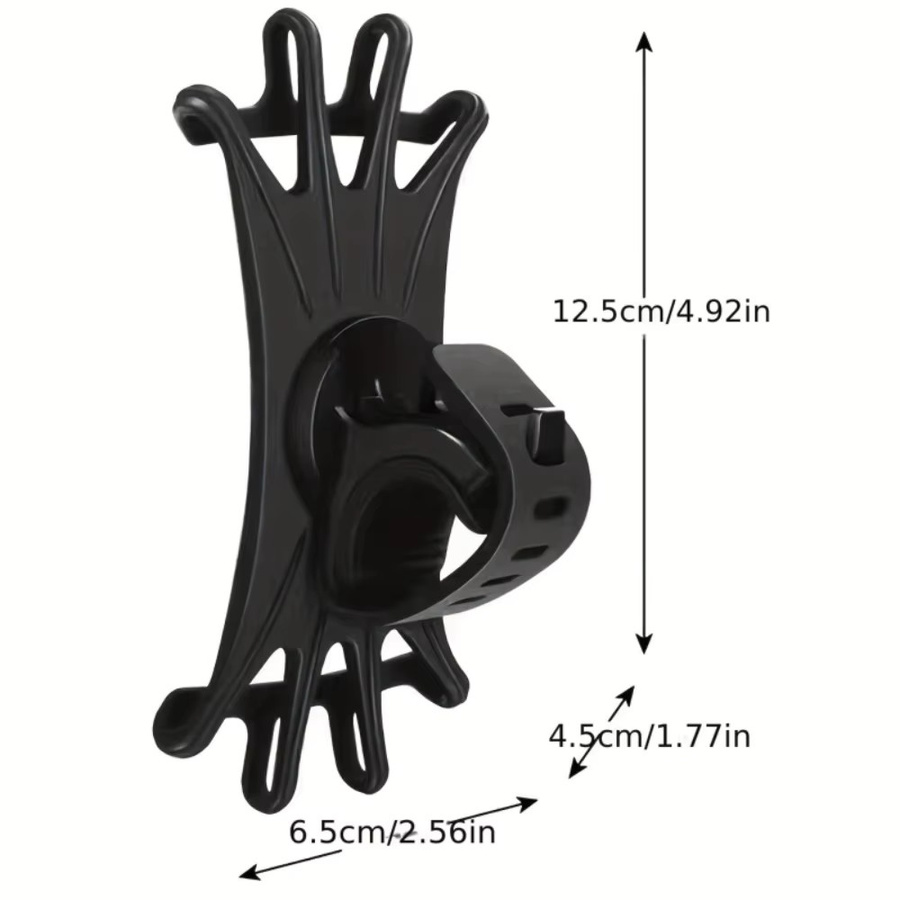 Rutschfester und stoßdämpfender Fahrrad-Telefonhalter aus Silikon in Schwarz für den Mountainbike-Lenker - Bild 5