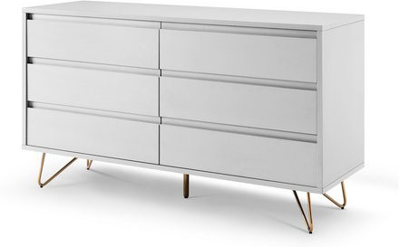 SalesFever Kommode mit 6 Schubladen in Weiß, B/T/H: 120 x 40 x 70 cm - Bild 1