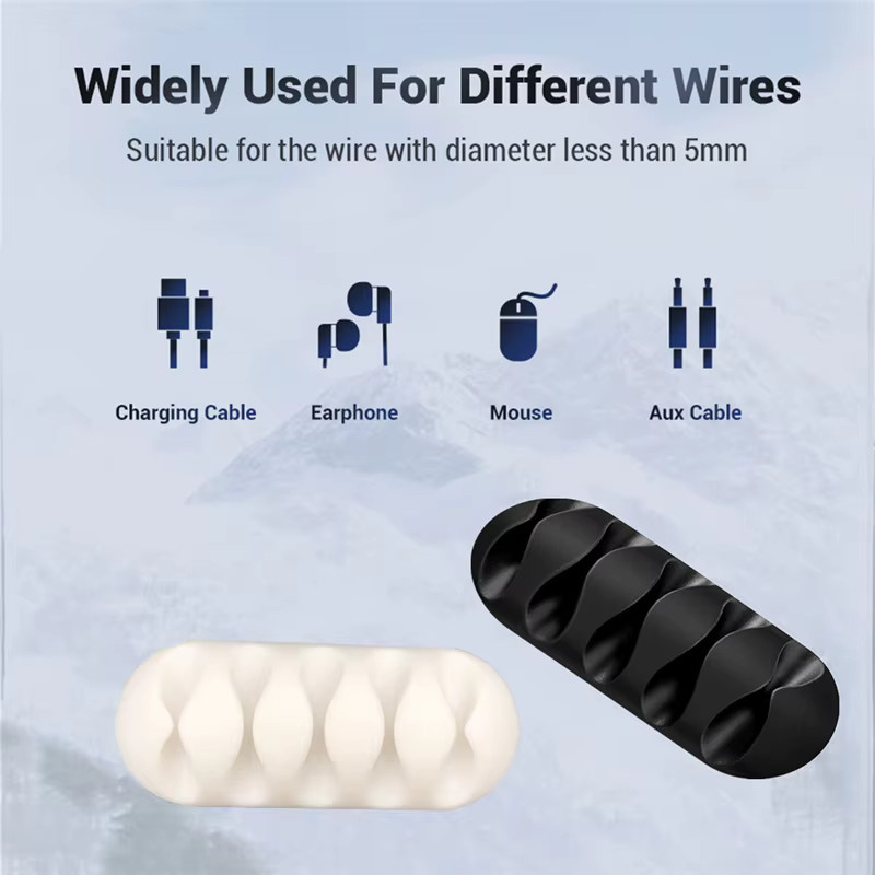 Flexibler Silikon Kabel Organizer für USB-C Kabel und Zubehör als praktischer Kabel Management Clip für Maus, Tastatur und Kopfhörer - Bild 3