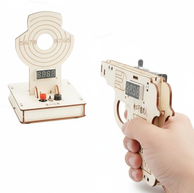 Chriyungel STEM DIY Holz-Zielschießspiel-Set, Bauspielzeug, Holz - Bild 1