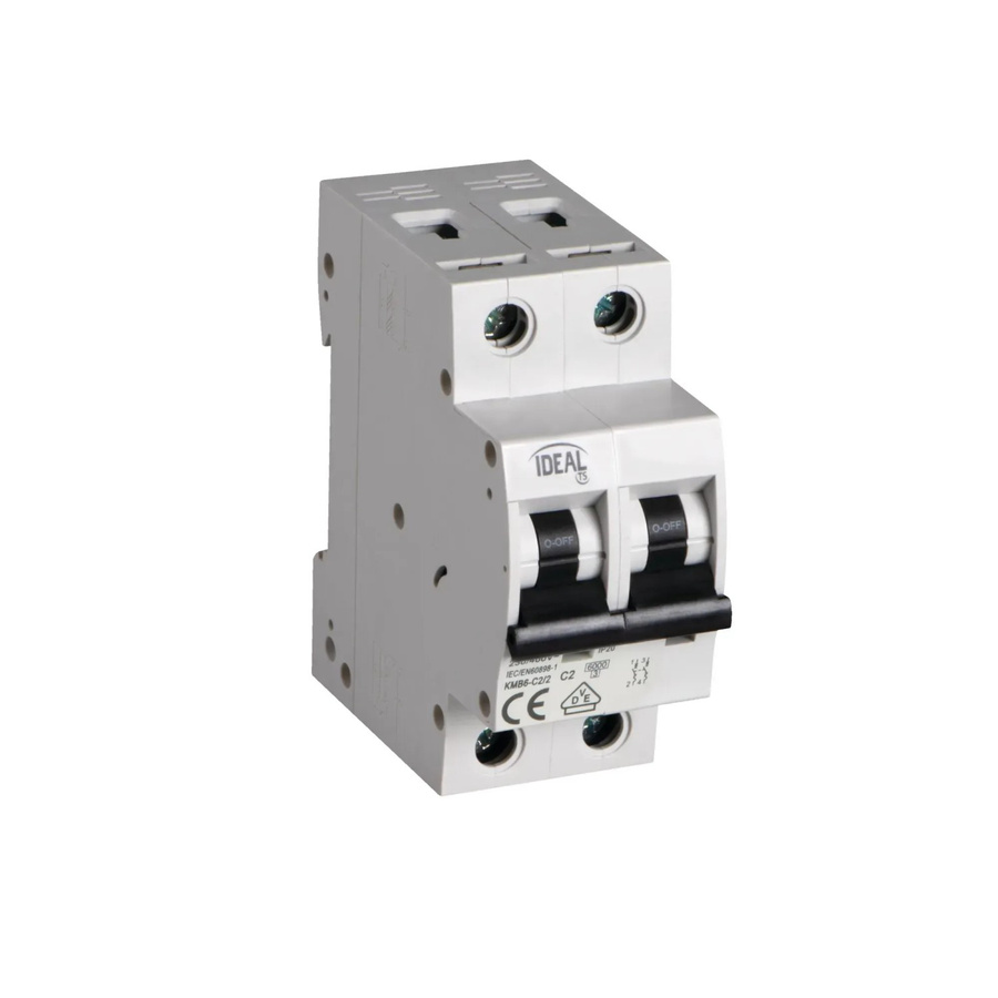 Kanlux Leitungsschutzschalter KMB6-C2/2 MCB mit C-Charakteristik in Weiß - Bild 2