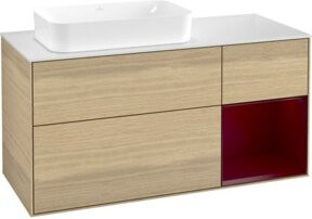 V&B Waschtischunterschrank Finion mit Regal rechts in Oak Veneer, Breite: 120 cm, Tiefe: 60 cm - Bild 1