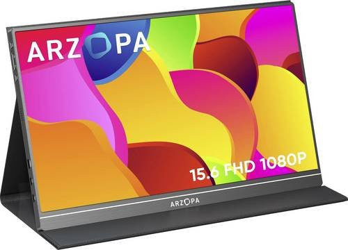 Arzopa S1 Tragbarer Monitor 15,6 Zoll Full HD IPS Display Schwarz mit HDMI, USB-C und USB-A - Bild 1