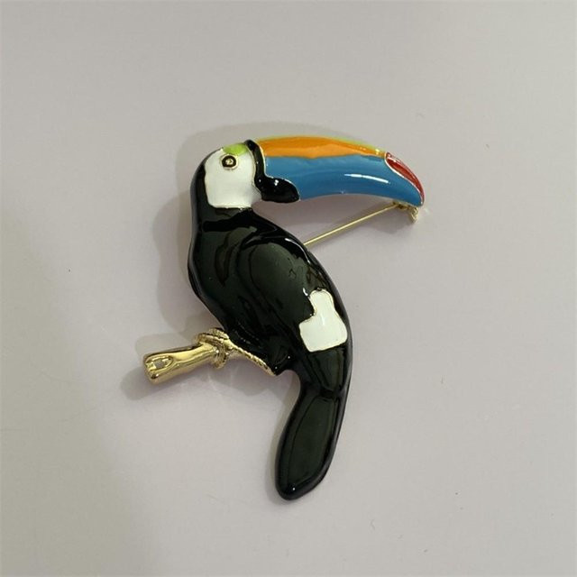 Yifengke Brosche, Emaille, Tukan Vogel, Bunt, Unisex - Bild 1