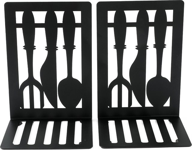2er-Set personalisierte Buchstützen aus Metall in Schwarz für Schreibtisch und Zuhause - Bild 1