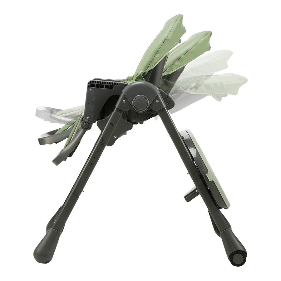 Kinderkraft Hochstuhl TUMMIE 2in1 in Grau und Grün mit Rollen und Polsterung - Bild 2